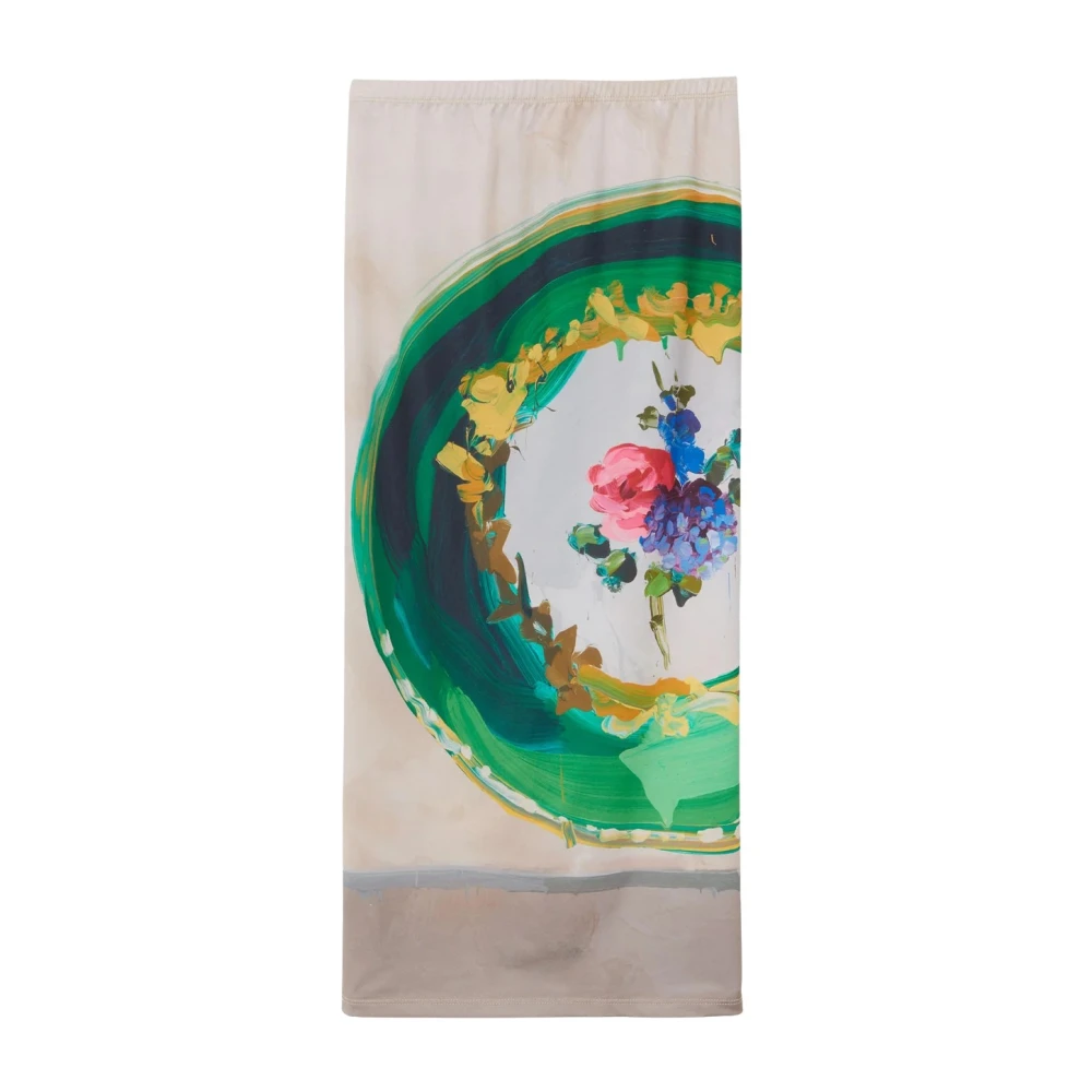 Msgm Midi Rok Geïnspireerd door Europese Aristocratie Multicolor Dames