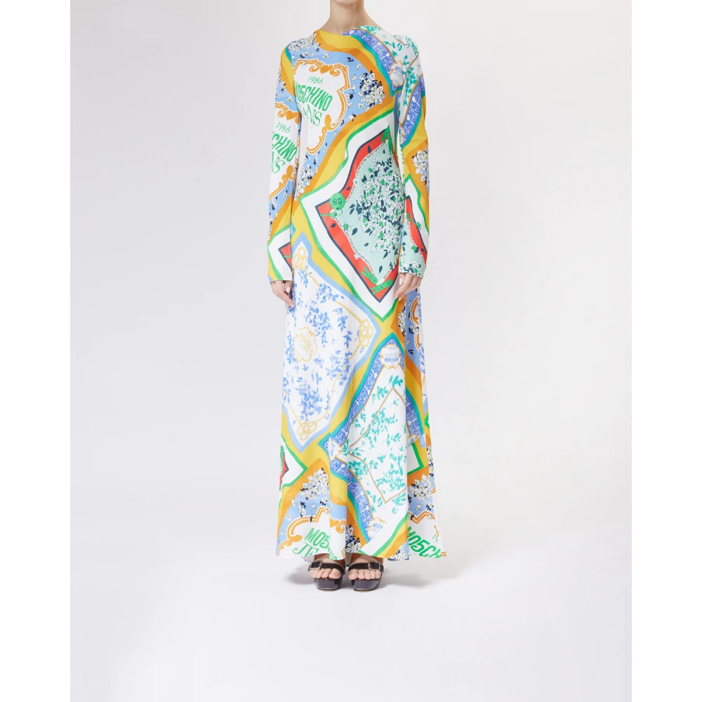 Moschino Lange Sjaalprint Jurk Multicolor Dames