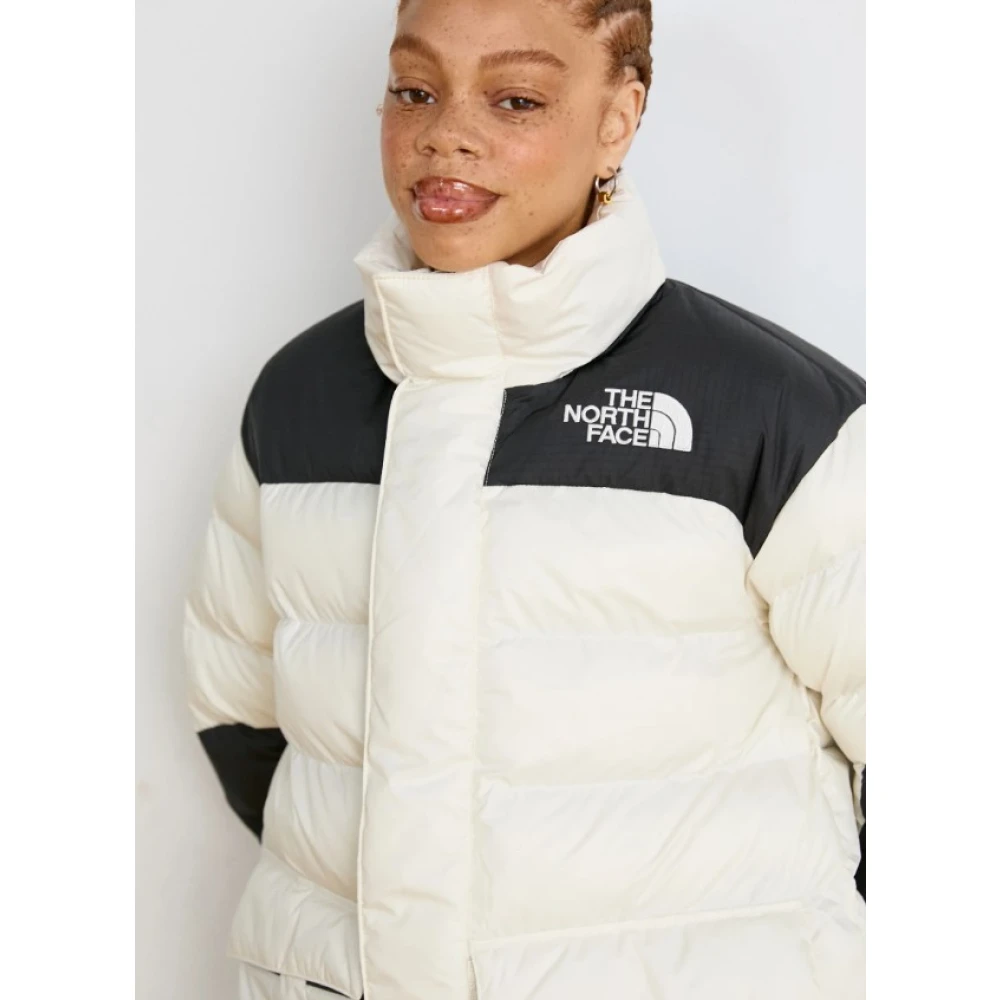 The North Face Gewatteerde tweekleurige jas met capuchon White Dames