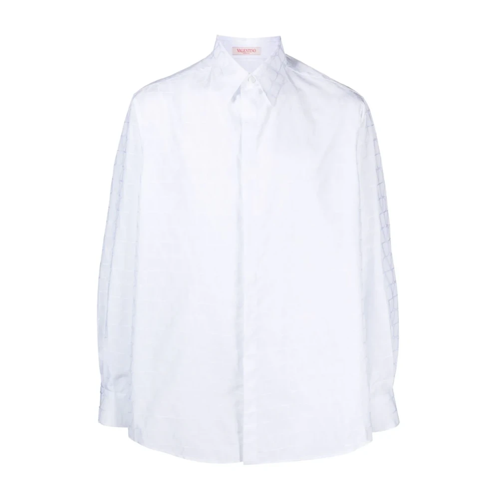 Valentino Garavani Witte Iconographe Jacquard Overhemden White Heren