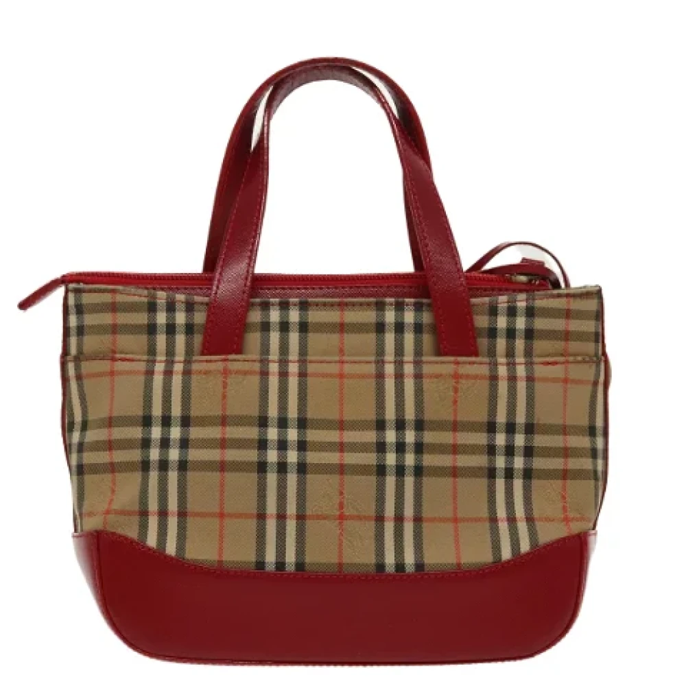 Burberry Vintage Pre-owned Canvas handbags Beige Dames
