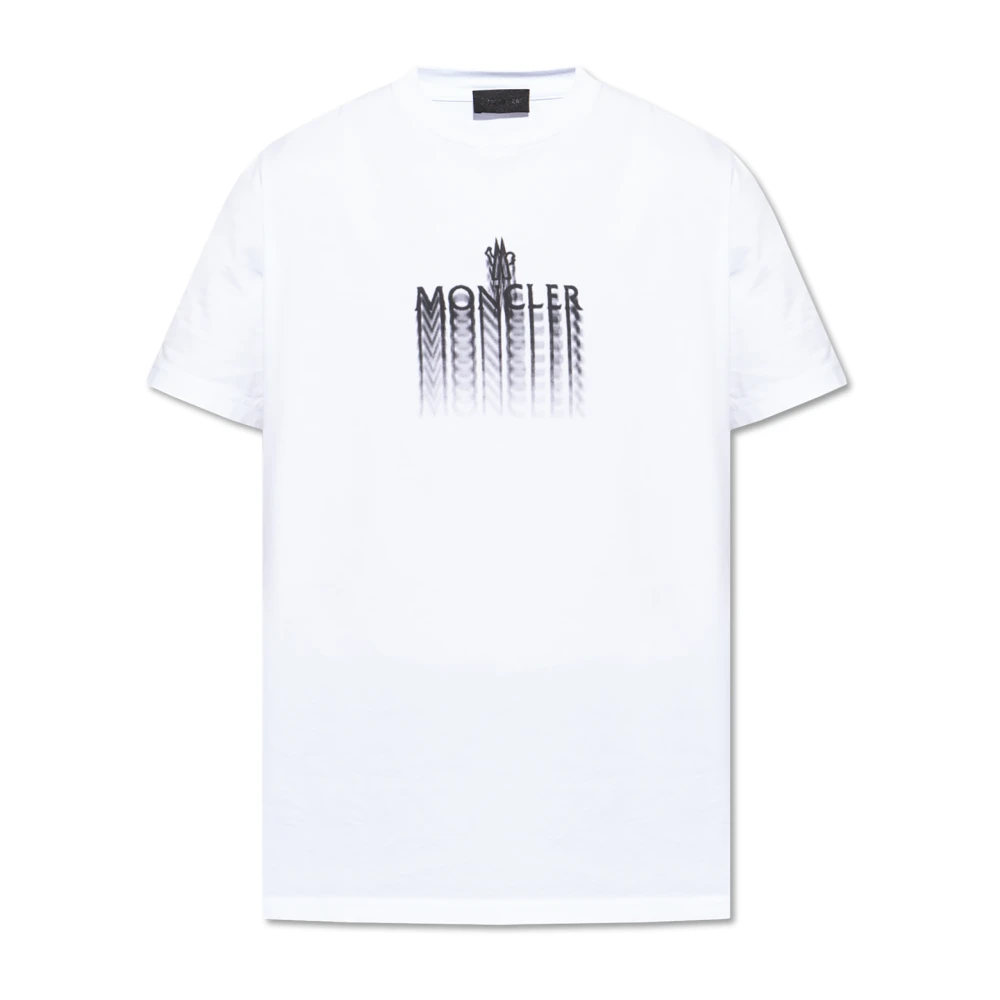 Moncler T-shirt met bedrukt logo White Heren