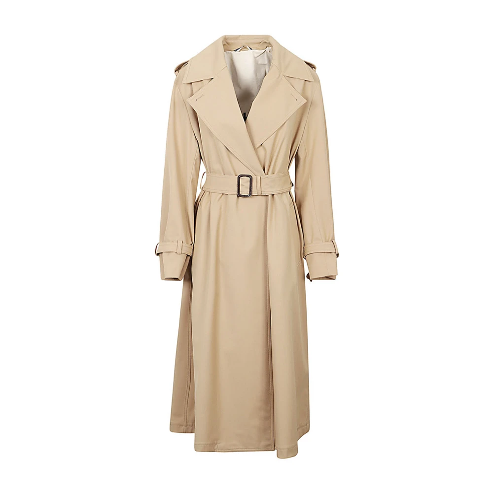 Max Mara Weekend Beige Gabardine Trench met waterafstotend patroon Beige Dames