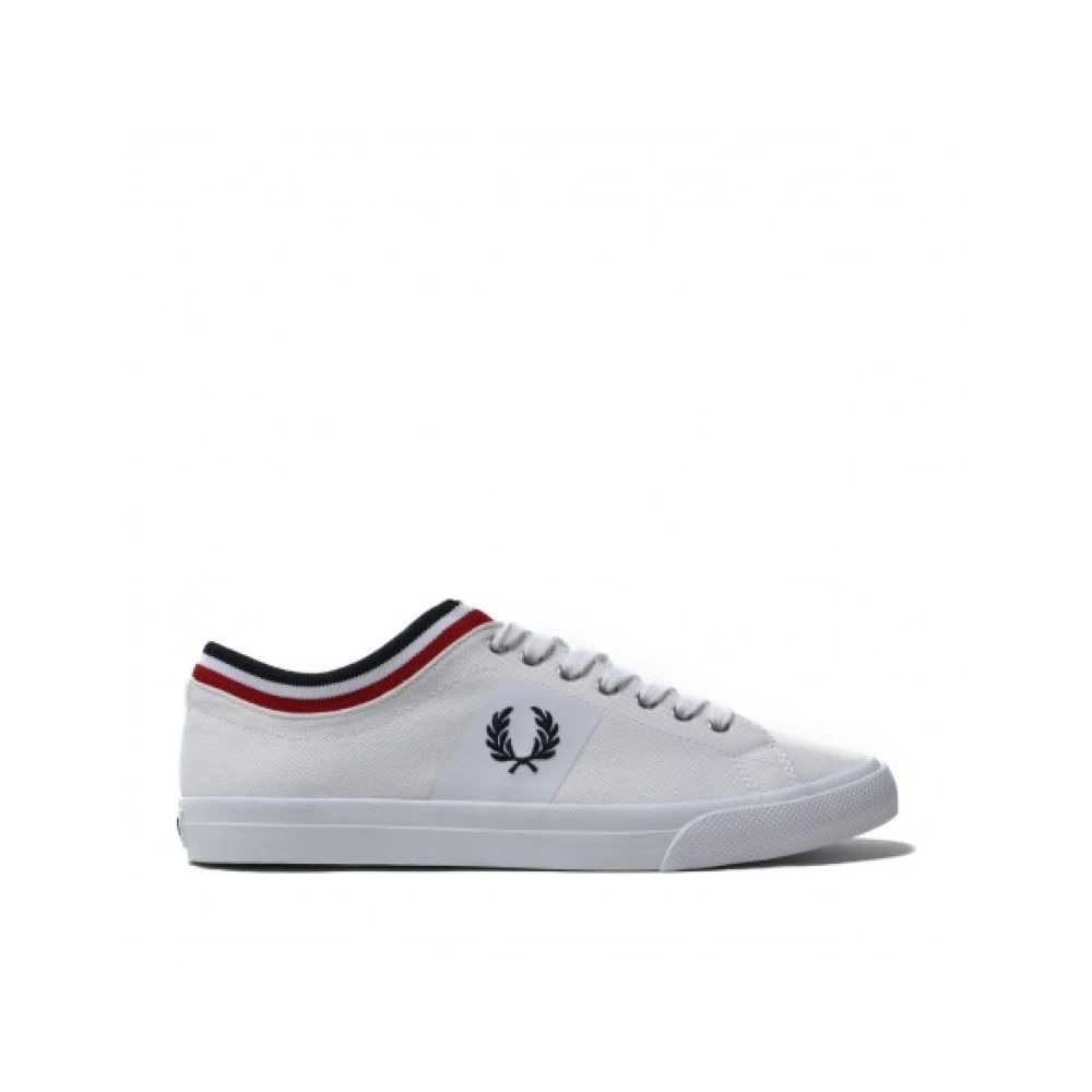 Fred Perry Gestreepte Manchet Twill Wit Marine Rood White Heren