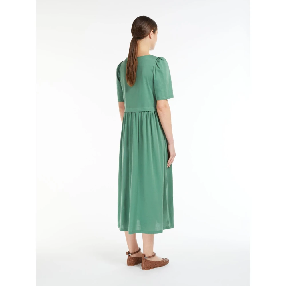Max Mara Weekend Empire Style Groene Katoenen Jurk Green Dames