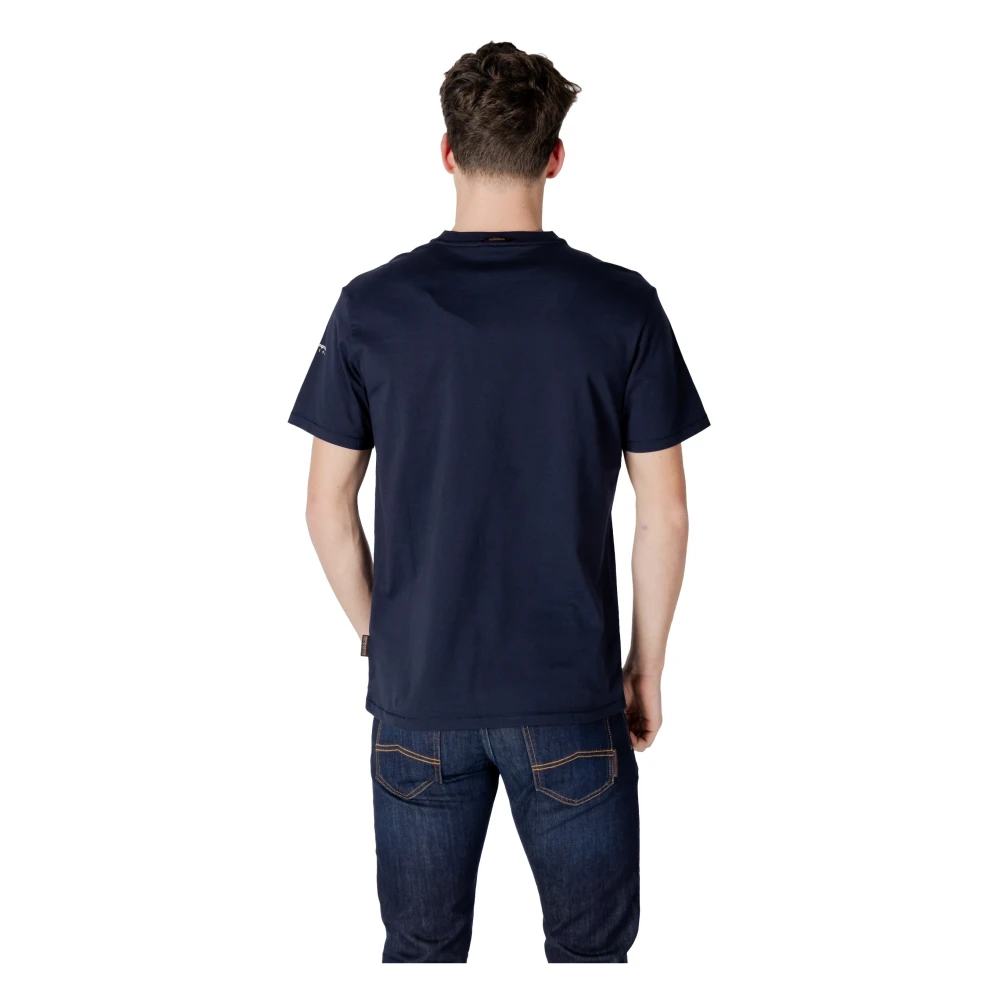 Napapijri Blauw Katoenen T-shirt voor Lente Blue Heren