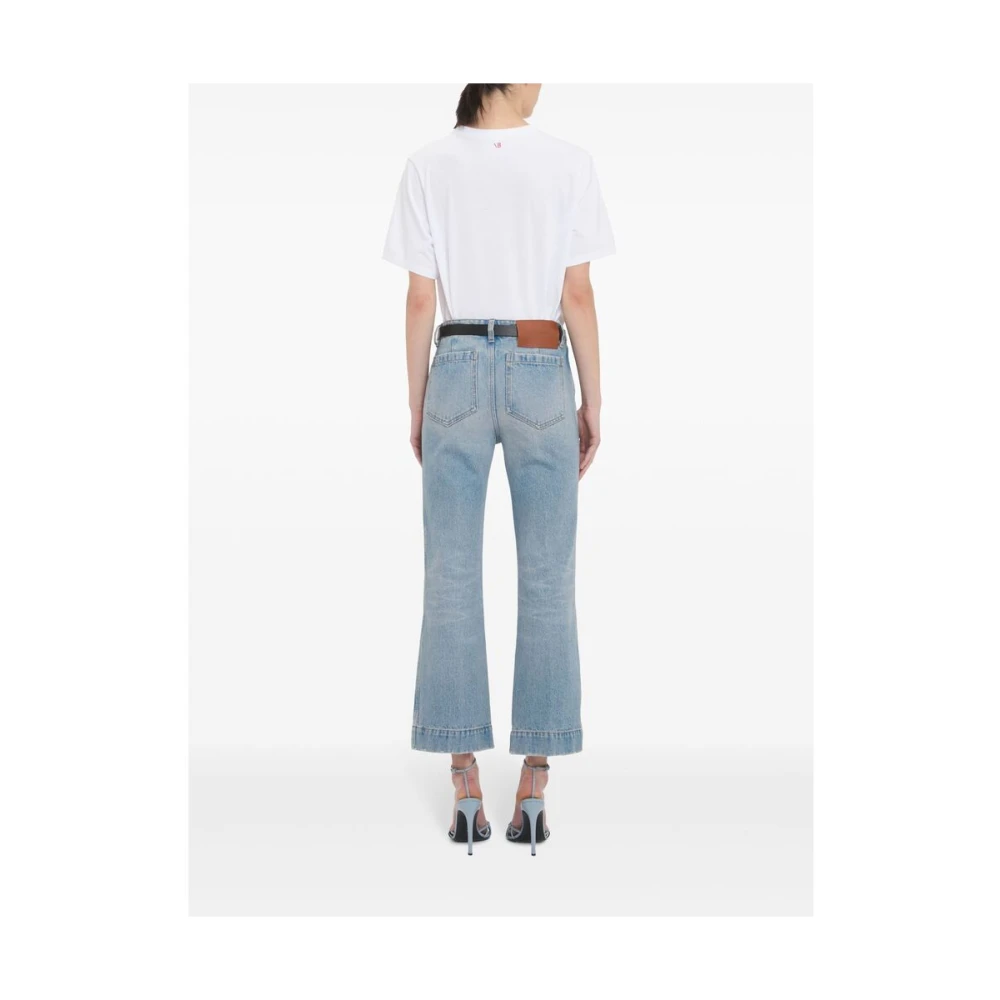 Victoria Beckham Blauwe Cropped Jeans met Zakken Blue Dames