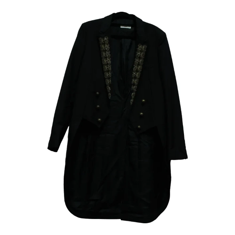 Saint Laurent Vintage Pre-owned Wool outerwear Black Dames
