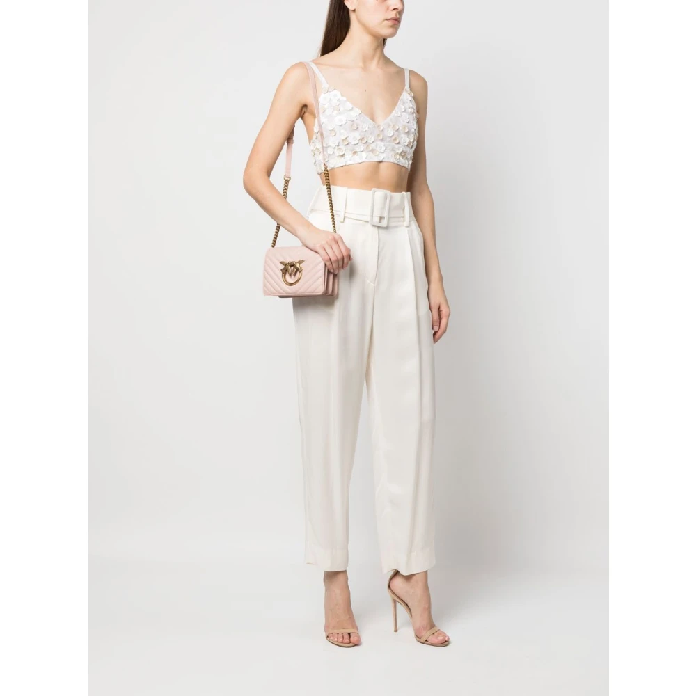pinko Matelassé Schoudertas met Goudkleurige Hardware Pink Dames
