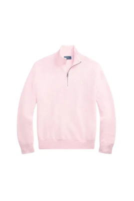 Halfzip Pärlstickad Bomullströja