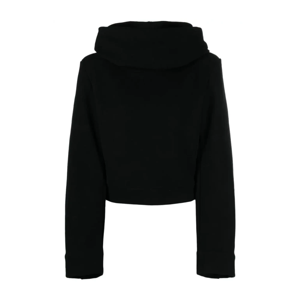 Saint Laurent Zwarte hoodie met gewatteerde schouders Black Dames