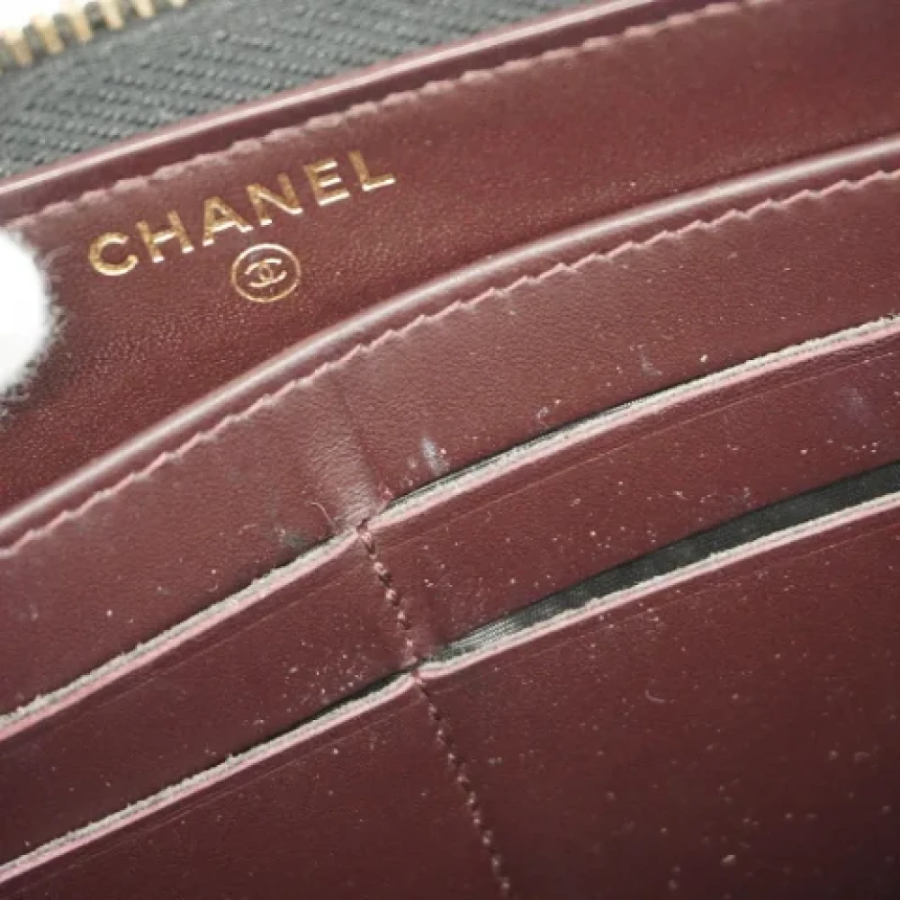 Chanel Vintage Pre-owned Leather wallets Black Dames