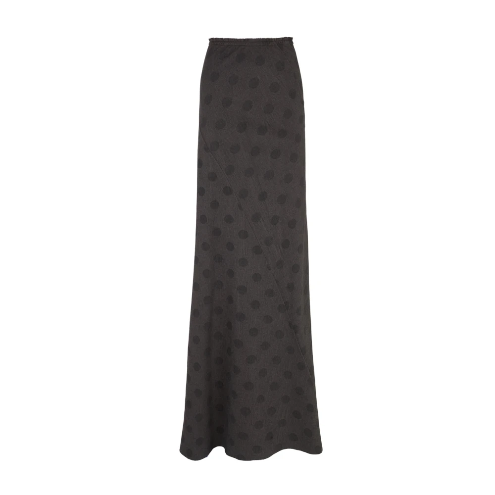 Cortana Gestippelde Bias Cut Maxi Rok Black Dames