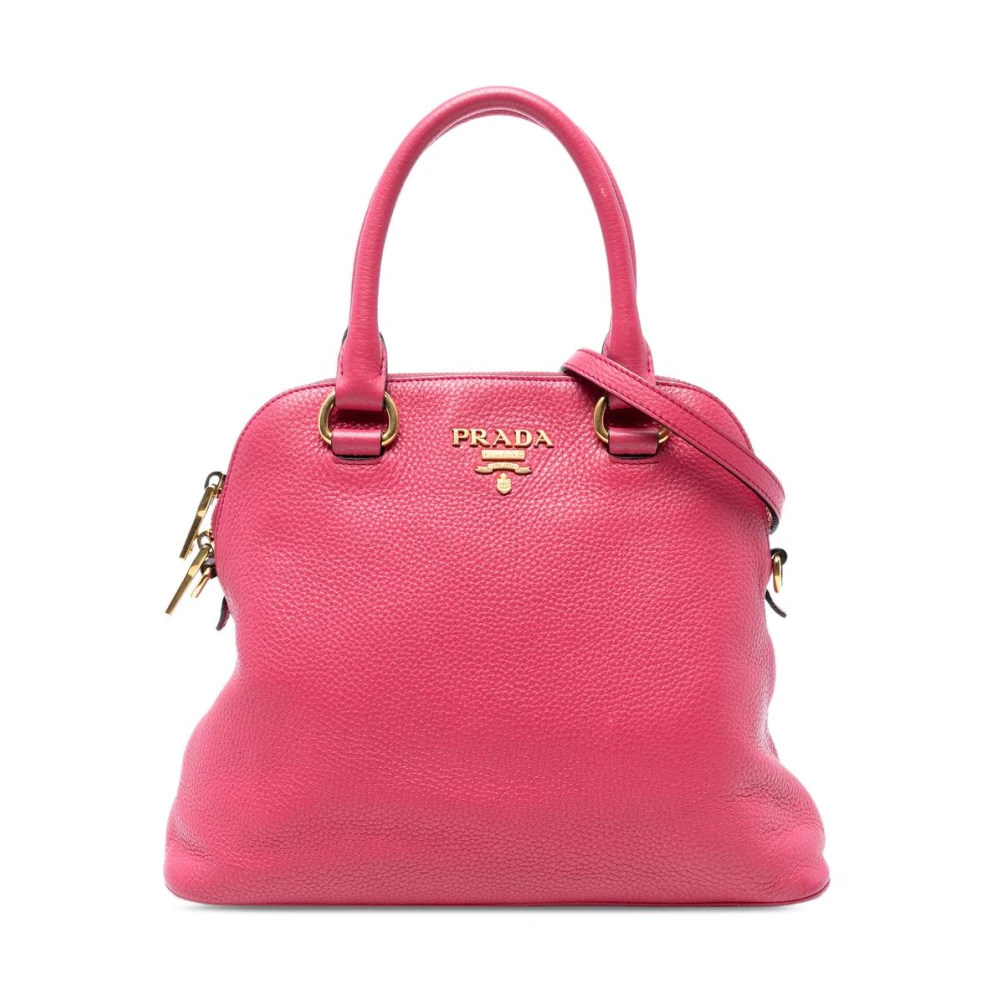 Prada Vintage Women's Pink Pre-Owned Leather Handbag
