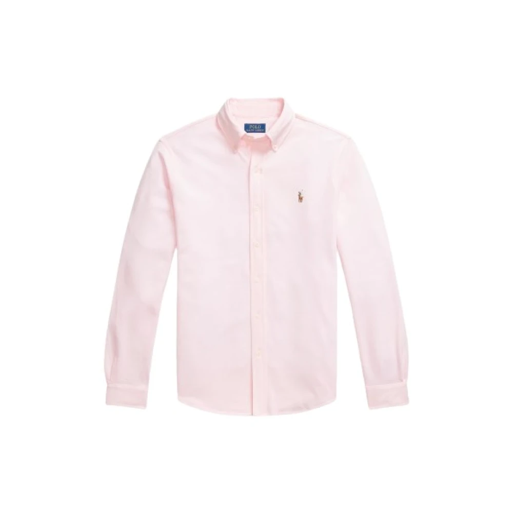 Polo Ralph Lauren Oxford Mesh Katoenen Overhemd Pink Heren