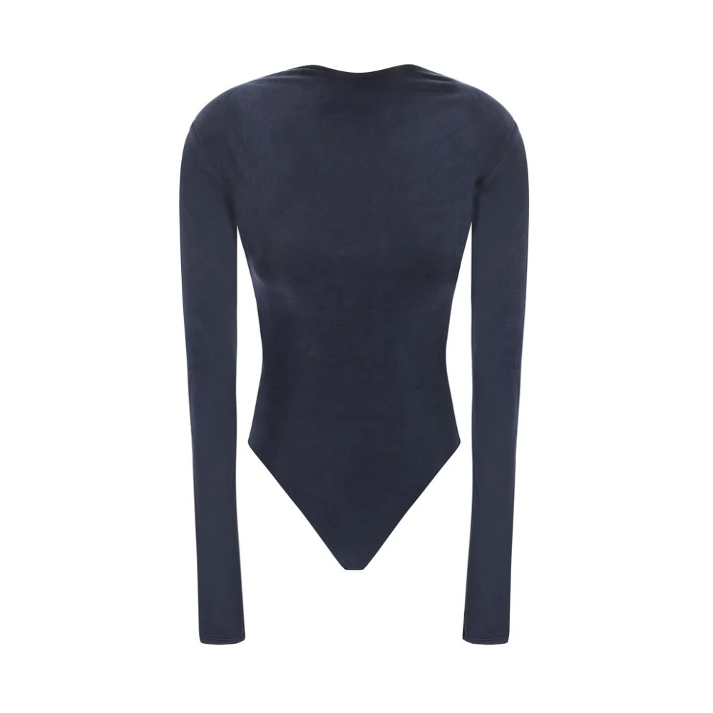 Andamane Elegante Sabrina Bodysuit met Open Rug Blue Dames