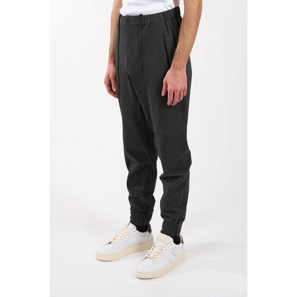 Hevo Jersey broek met knoop en rits Gray Heren