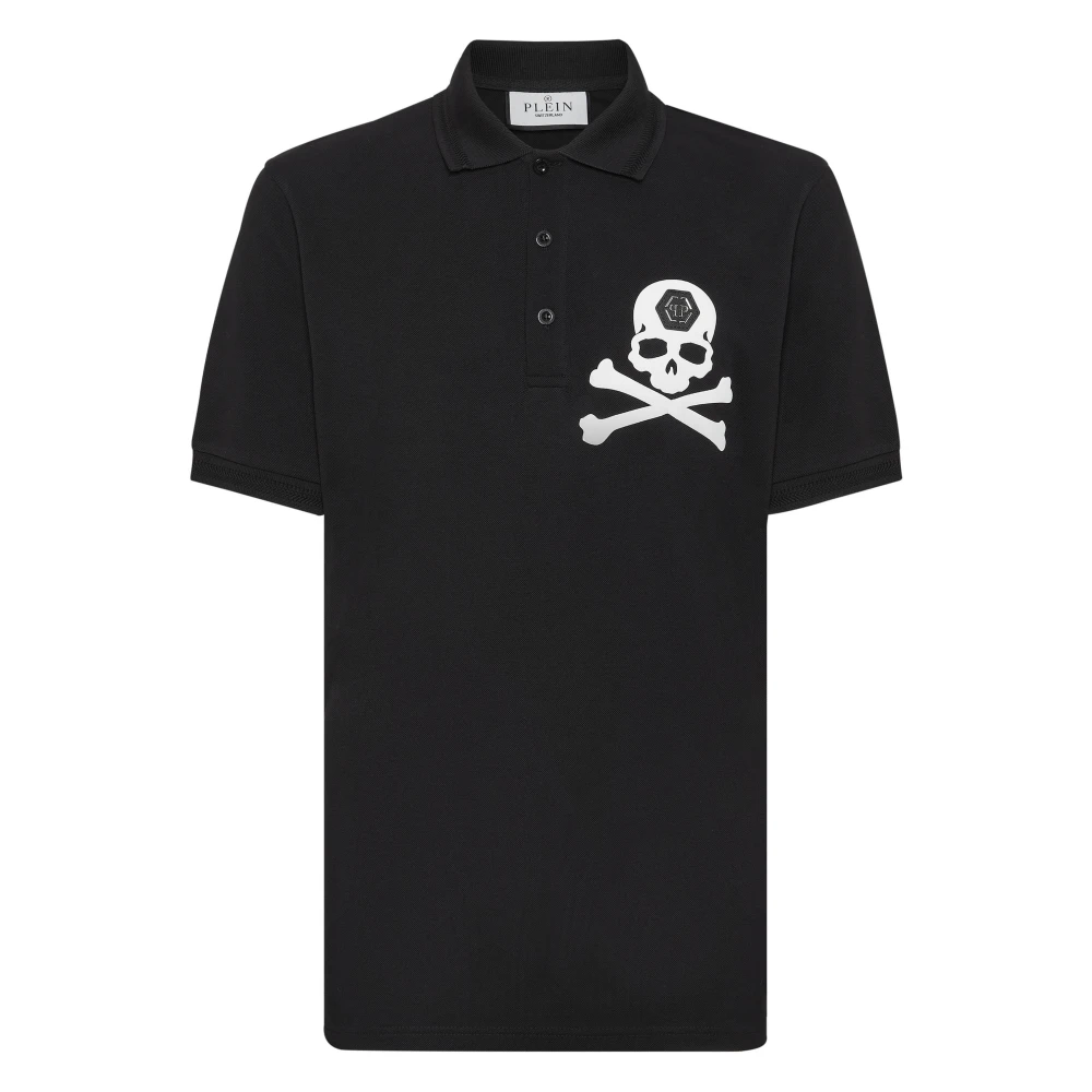Philipp Plein Men's Black Polo Shirt Ss Skull&Bones