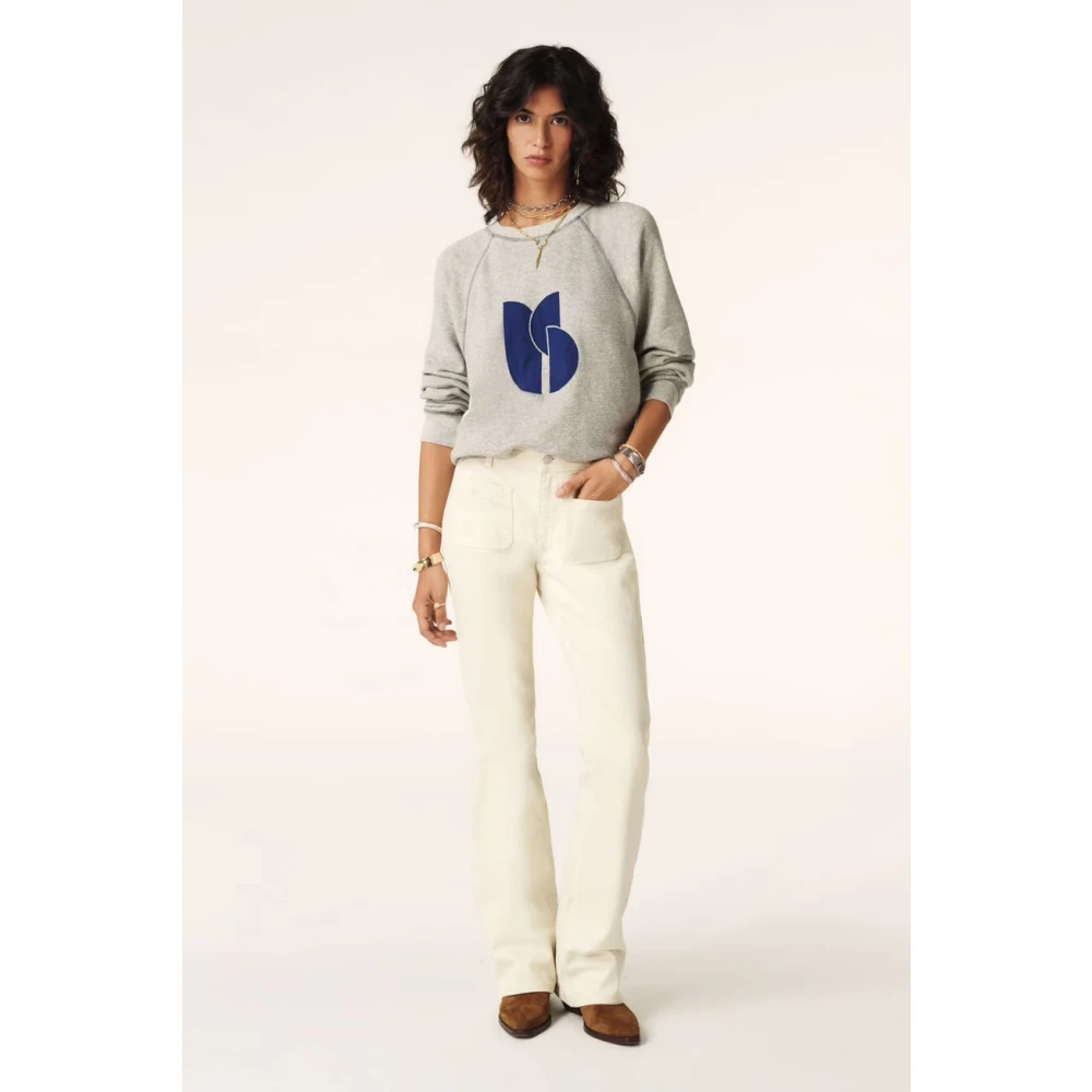 BA&SH Heidegrijs Sweatshirt met Raglan Mouwen Gray Dames