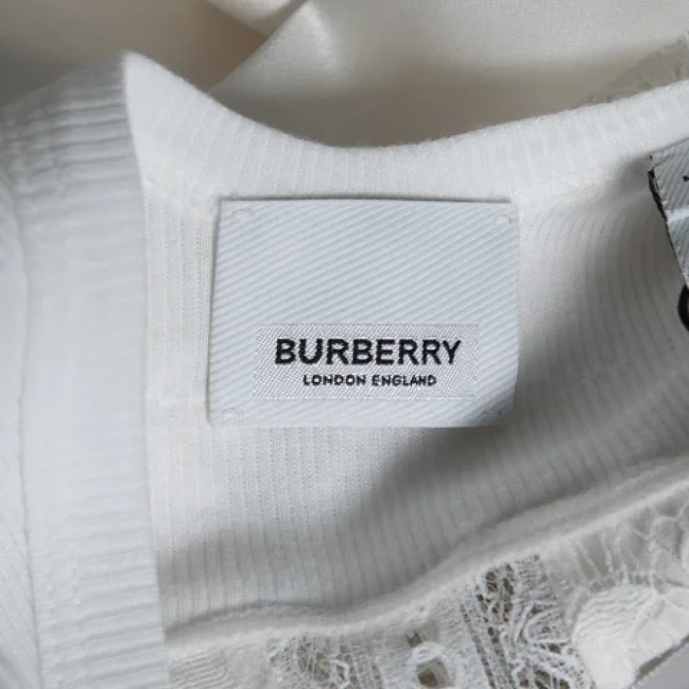 Burberry Vintage Pre-owned Silk dresses White Dames