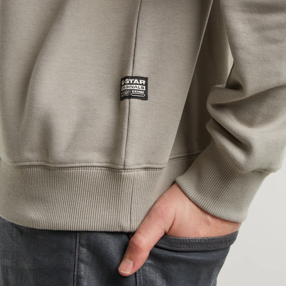 G-Star Gestapelde Old Skool Logo Sweater Green Heren