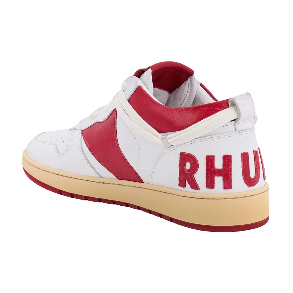 Rhude Leren Sneakers met Kleurblok Red Heren