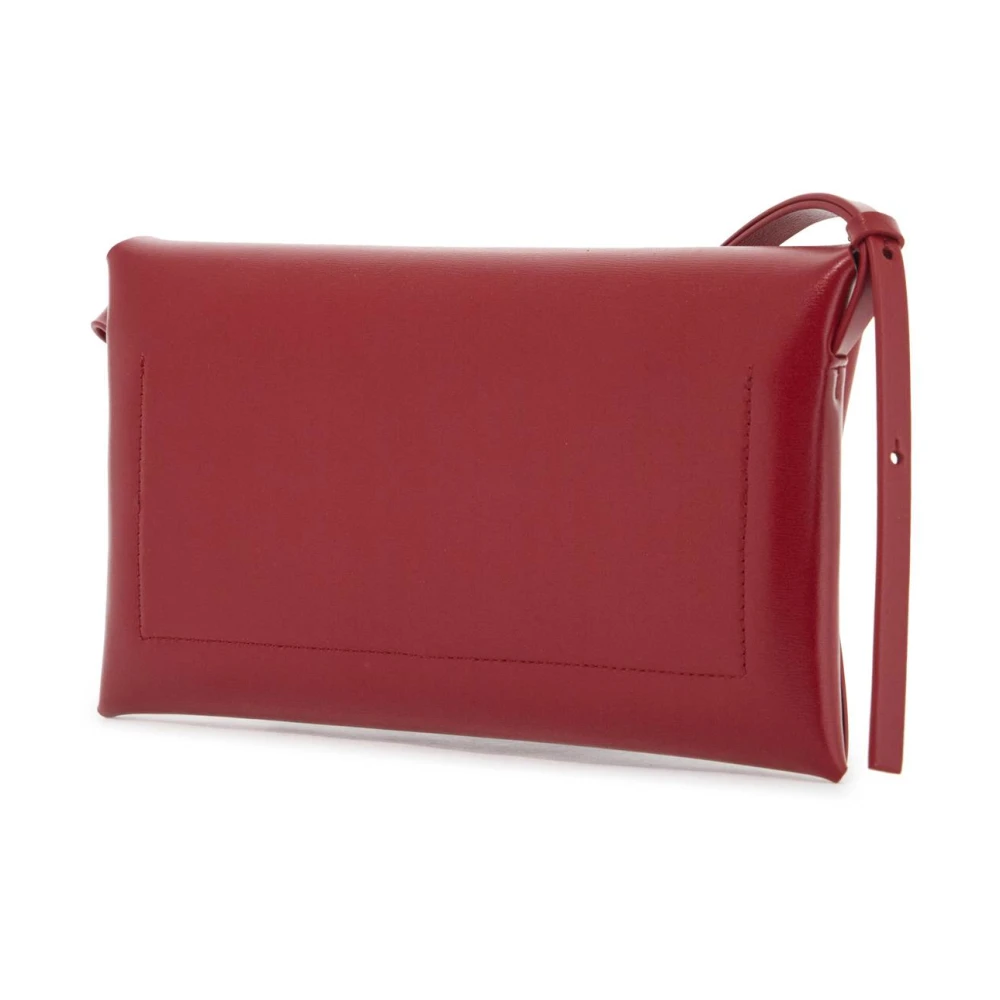 Jil Sander Gevouwen leren schoudertas Red Dames