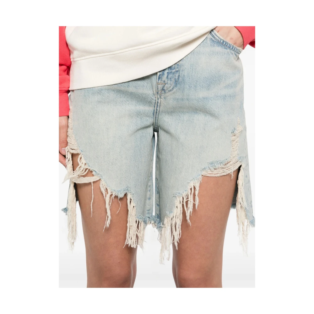 7 For All Mankind Lichtblauwe Ripped Denim Jeans Blue Dames