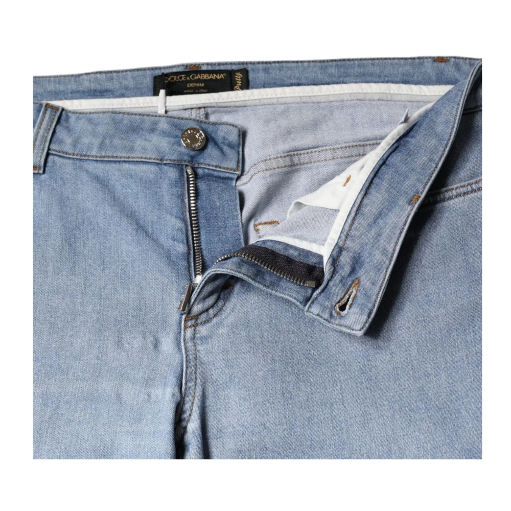 Dolce & Gabbana Blauwe Denim Jeans met Logodetails Blue Dames