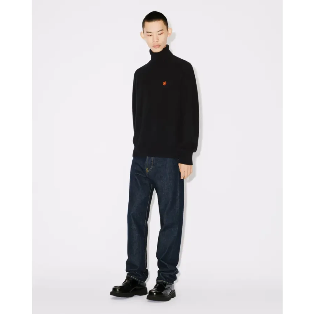 Kenzo Zwarte coltrui met Boke Flower embleem Black Heren