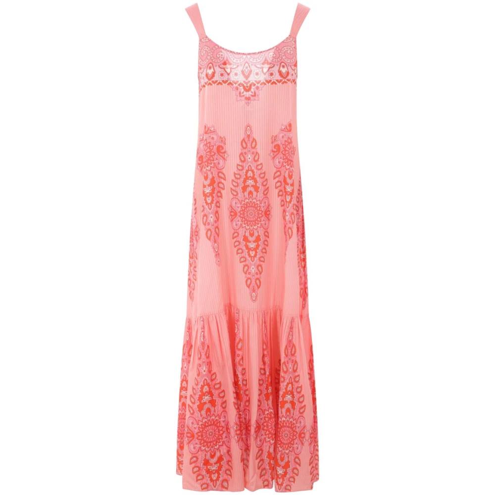 ETRO Roze Jurk met Wijd Uitlopende Zoom Pink Dames