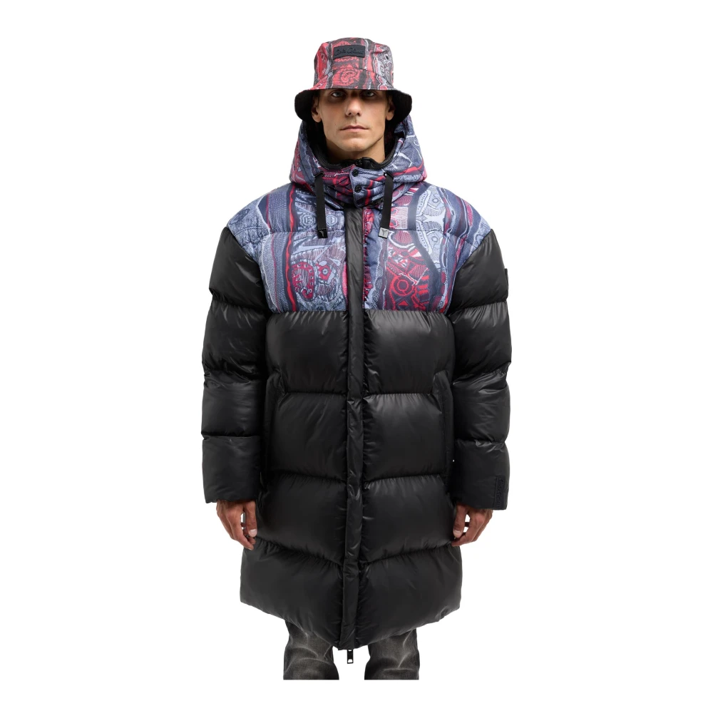 carlo colucci Gewatteerde Oversized Mantel DeZordo Black Heren
