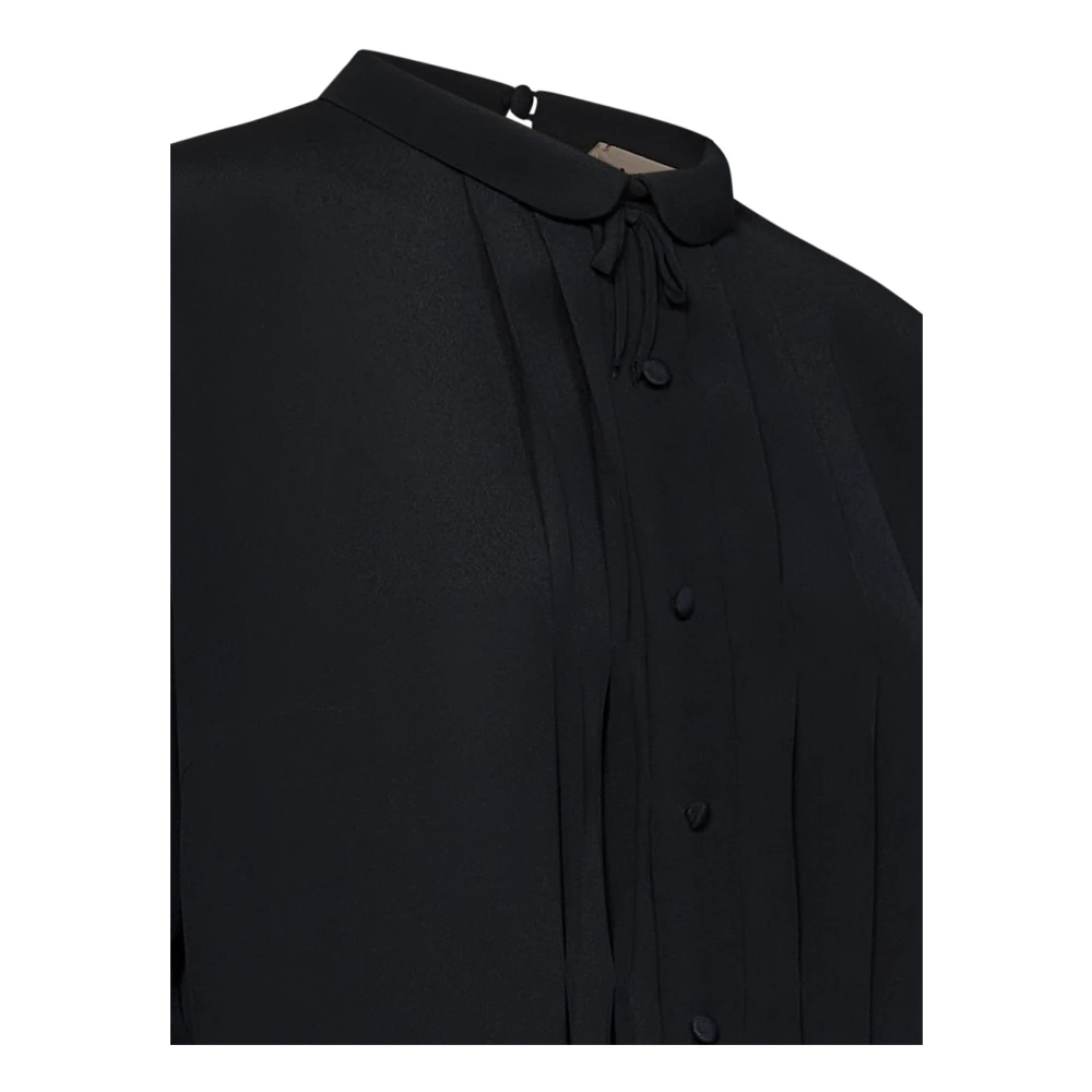 N21 Zwarte Zijde Blend Geborduurde Jurk Black Dames