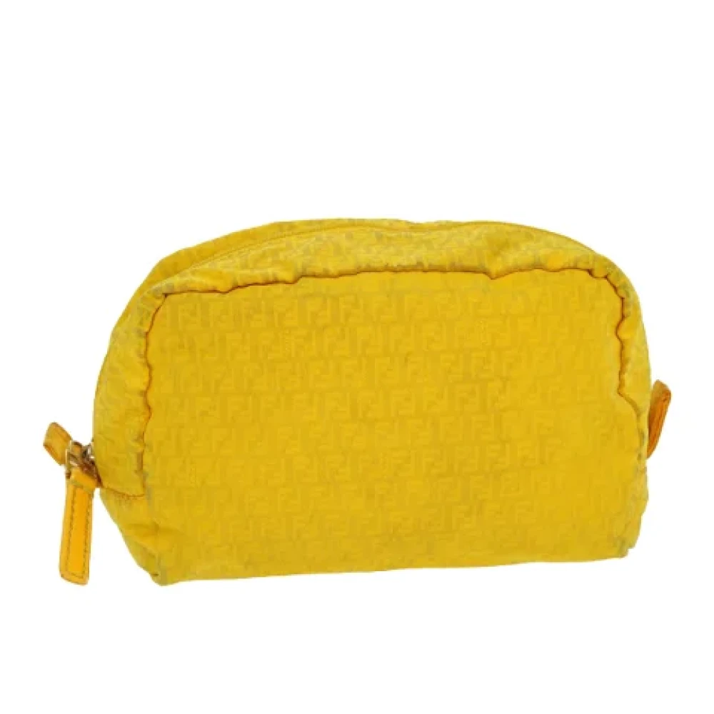Fendi Vintage Pre-owned Canvas clutches Yellow Dames