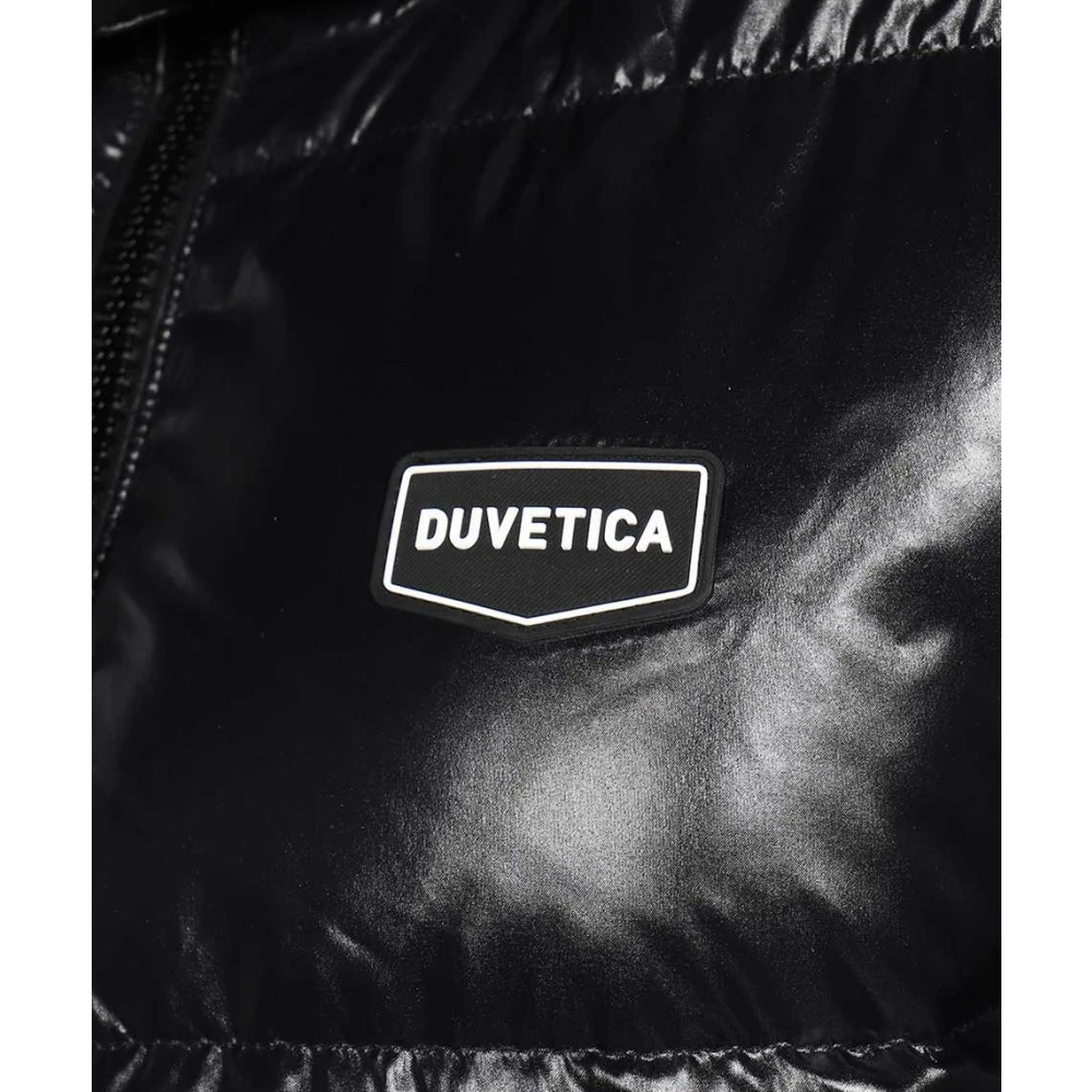 duvetica Gewatteerde jas met capuchon en rits Black Dames