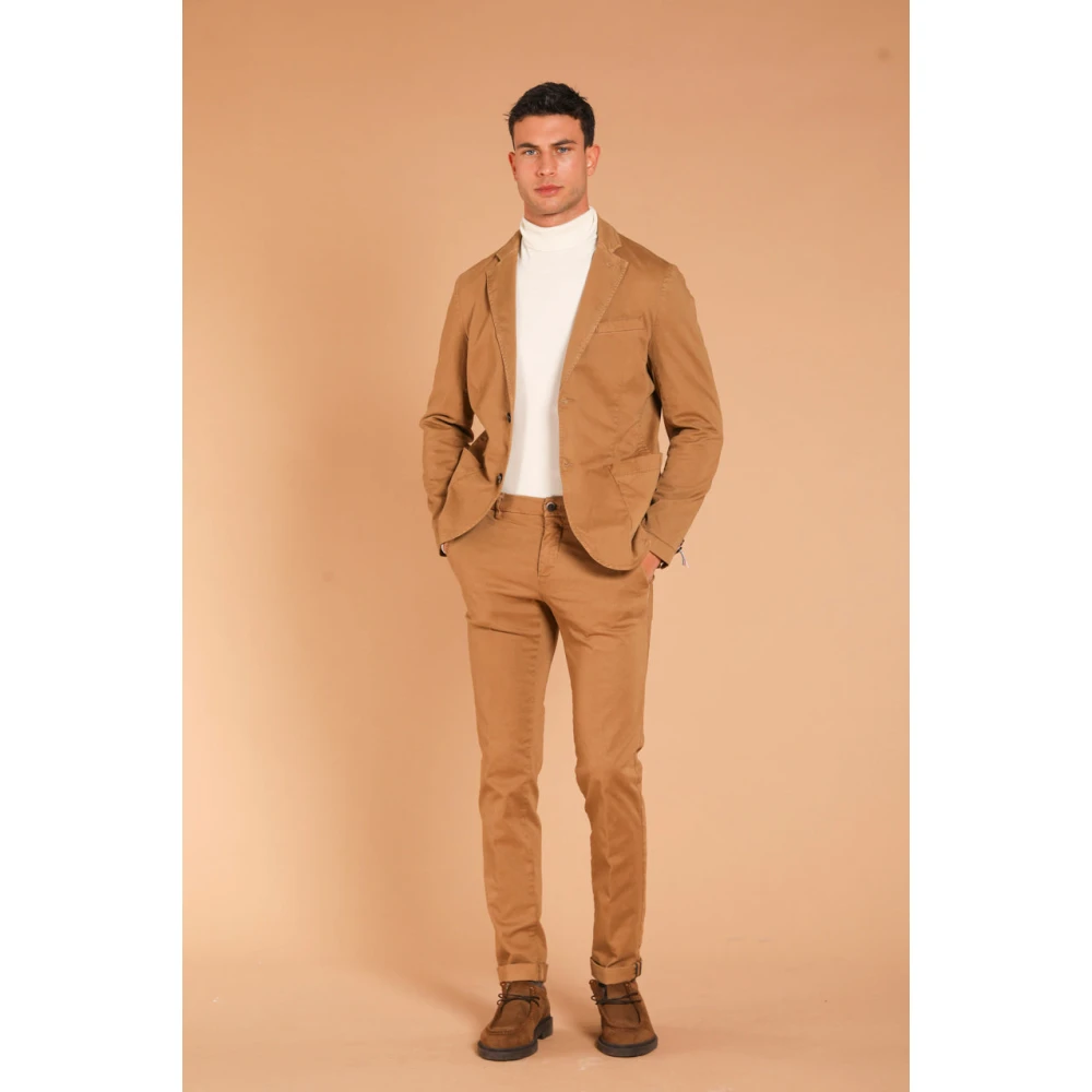 Mason's Extra Slim Chino Broek in Milano Stijl Brown Heren