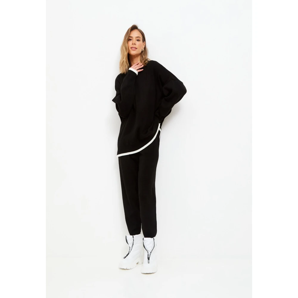 Cesare Gaspari Oversized Jogger set Zwart Black Dames