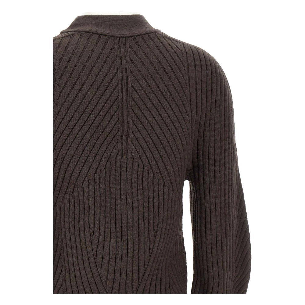 LOW Classic Bruine Wollen Blend Cardigan Sweater Brown Dames