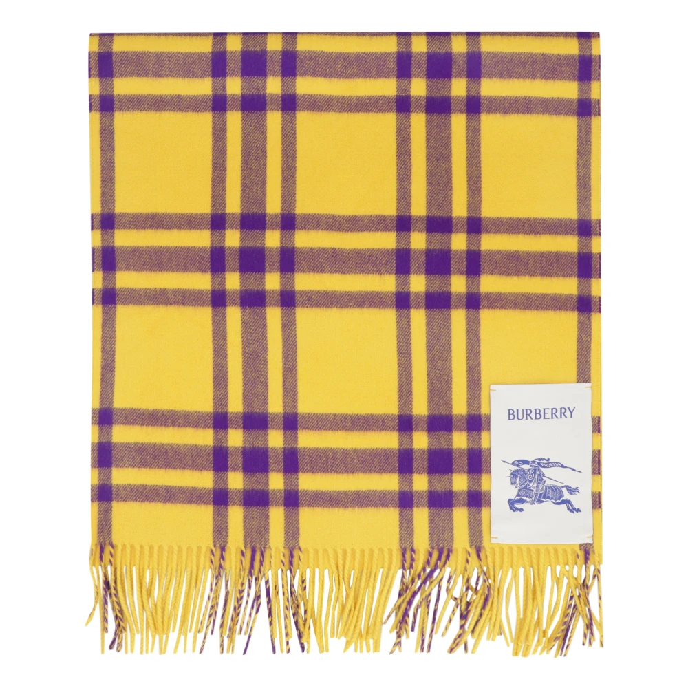Burberry Fringed Cashmere Sjaal Yellow Dames