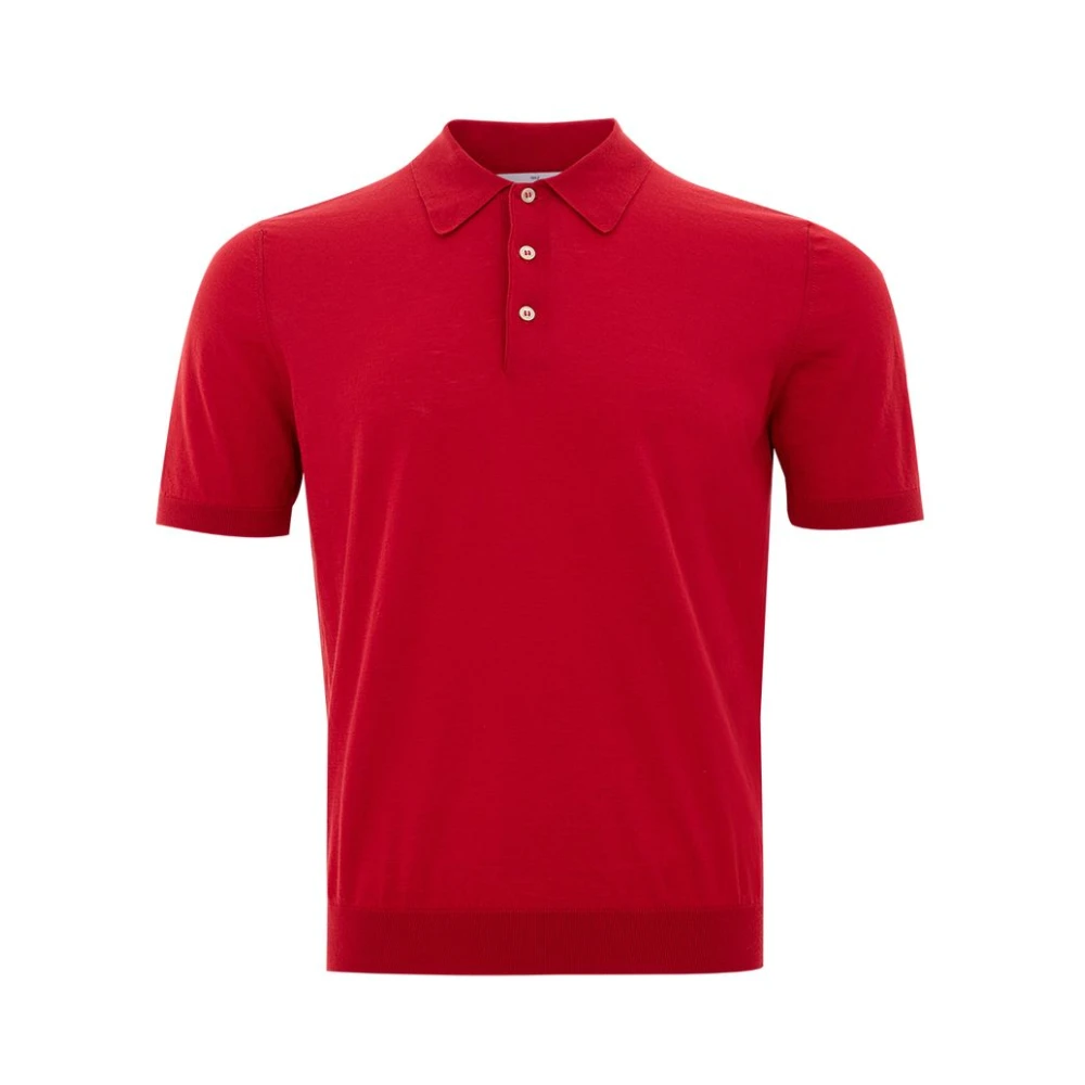 Gran Sasso Italiaans katoenen poloshirt in rood Red Heren