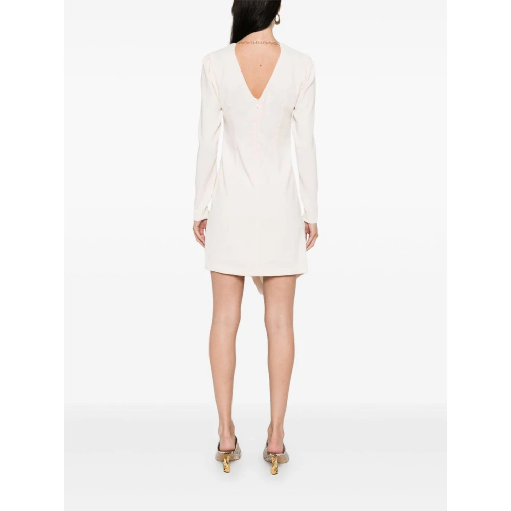 Twinset Elegante Ivoorwitte Crepe Jurk White Dames