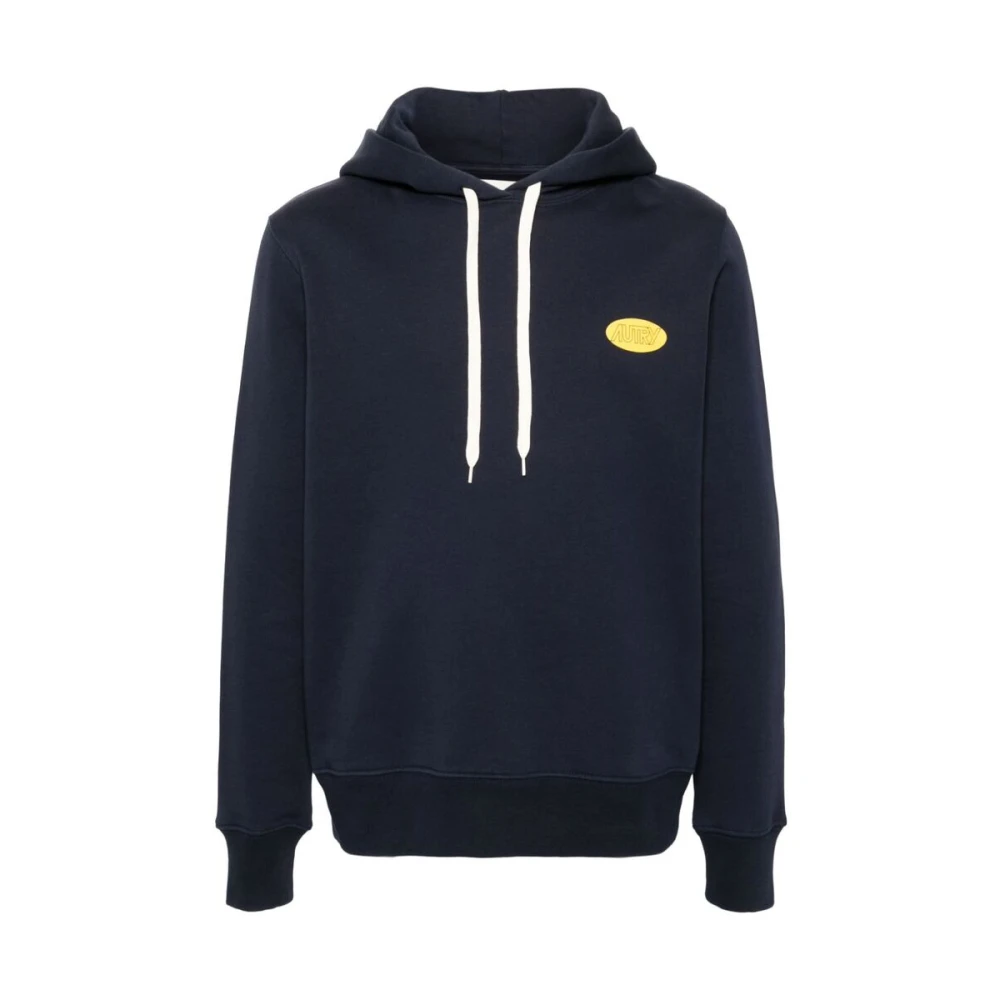 Autry Navy Blue Lemon Yellow Hoodie Blue Heren