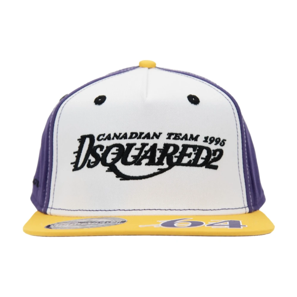 Dsquared2 Unisex Multicolor Accessoarer L, Bomull, Broderad Baseballkeps Med Silikondetalj