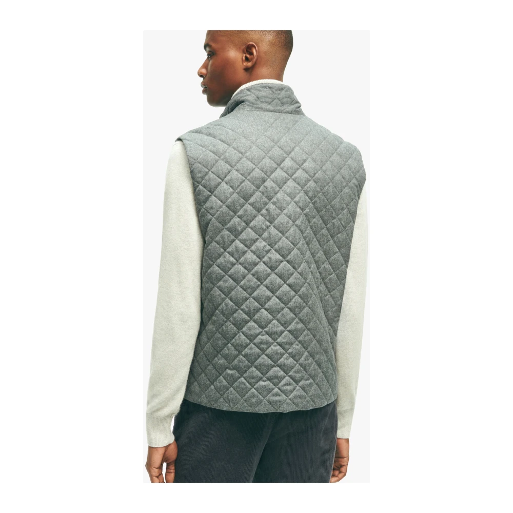 Brooks Brothers Grijze wollen vest Gray Heren