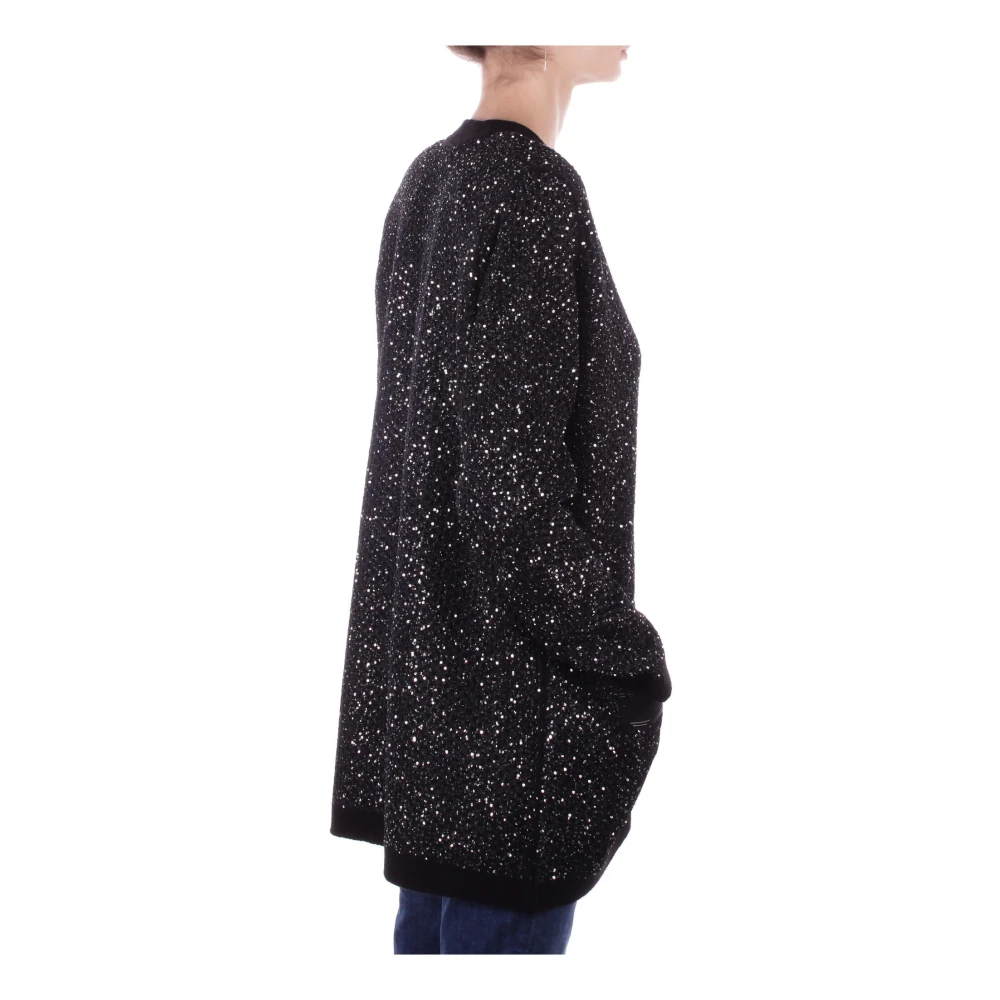 Elisabetta Franchi Front Logo Cardigan Sweaters Black Dames
