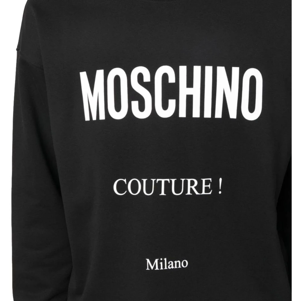 Moschino Zwart Logo Print Sweatshirt Black Heren