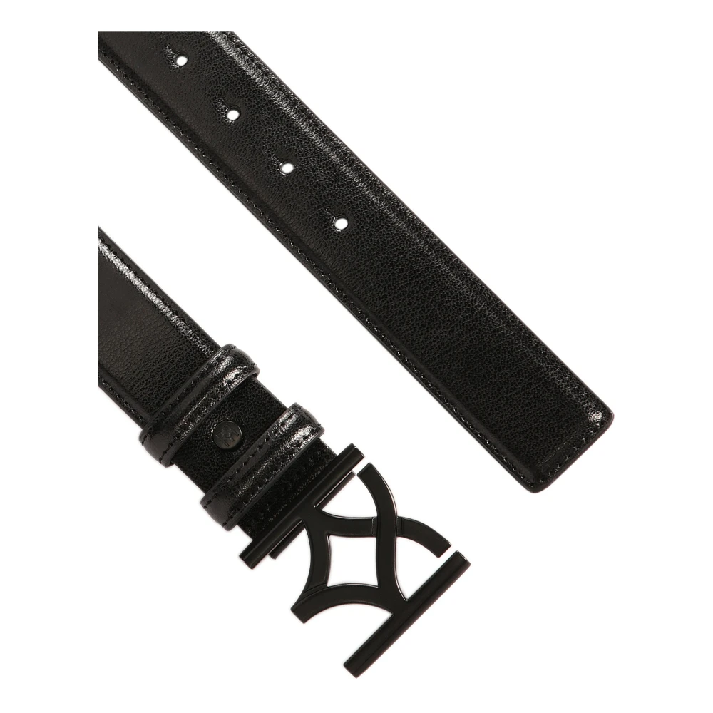 Kazar Klassieke zwarte riem met logo-gesp Black Dames