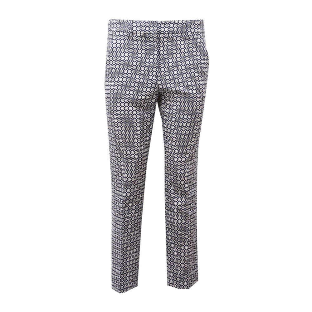 Max Mara Women's Blue Slim Stretch Cotton Trouser