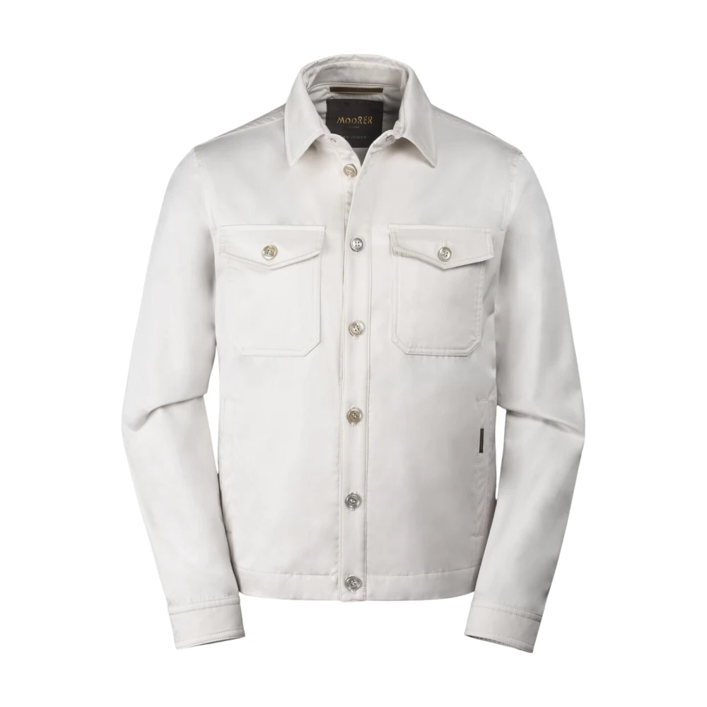 Moorer Men's Beige Light Jackets, M, Ade-Si Overshirt