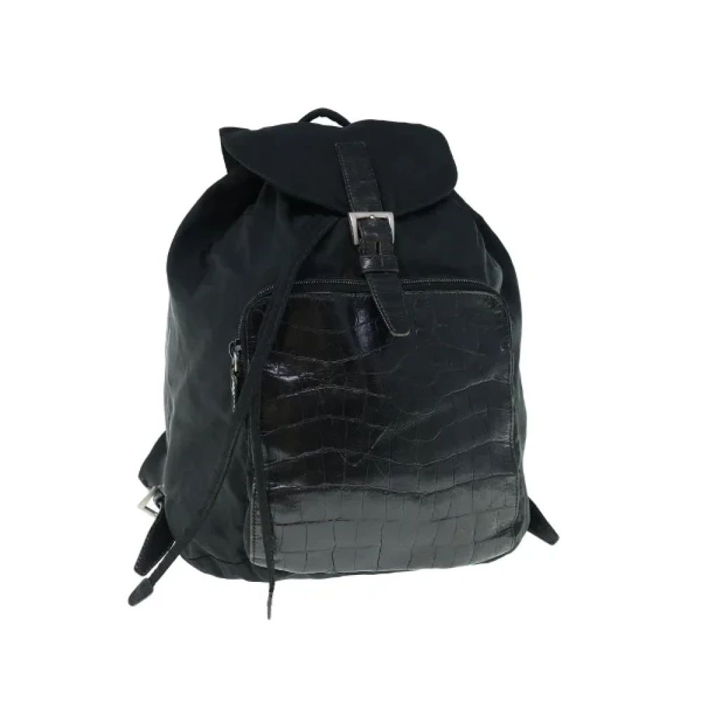 Prada Vintage Pre-owned Nylon backpacks Black Dames